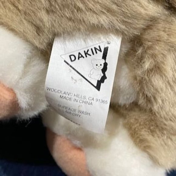 Dakin "tulip tickle bunny" tan plush rabbit holding flowers, wired lop ears 12" - Picture 9 of 10